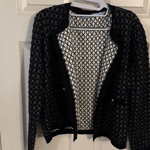 Michelle Nicole Black and White Diamond Pattern Jacket Sz large